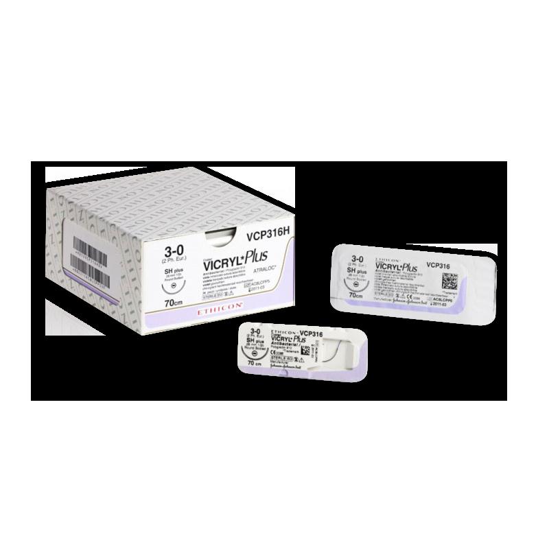 VICRYL PLUS фіолетовий 90см M3 USP2/0 одна голка SH PLUS, тип колюча Taper Point, 26мм, 1/2 кола